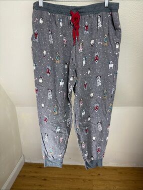 SECRET TREASURES Pajama Pants Winter Dog Print Size Large (12-14)
